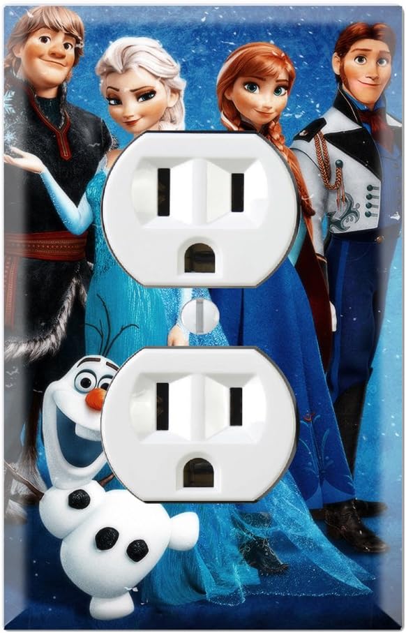 Duplex Wall Outlet Plate Decor Wallplate - Frozen Elsa and Anna