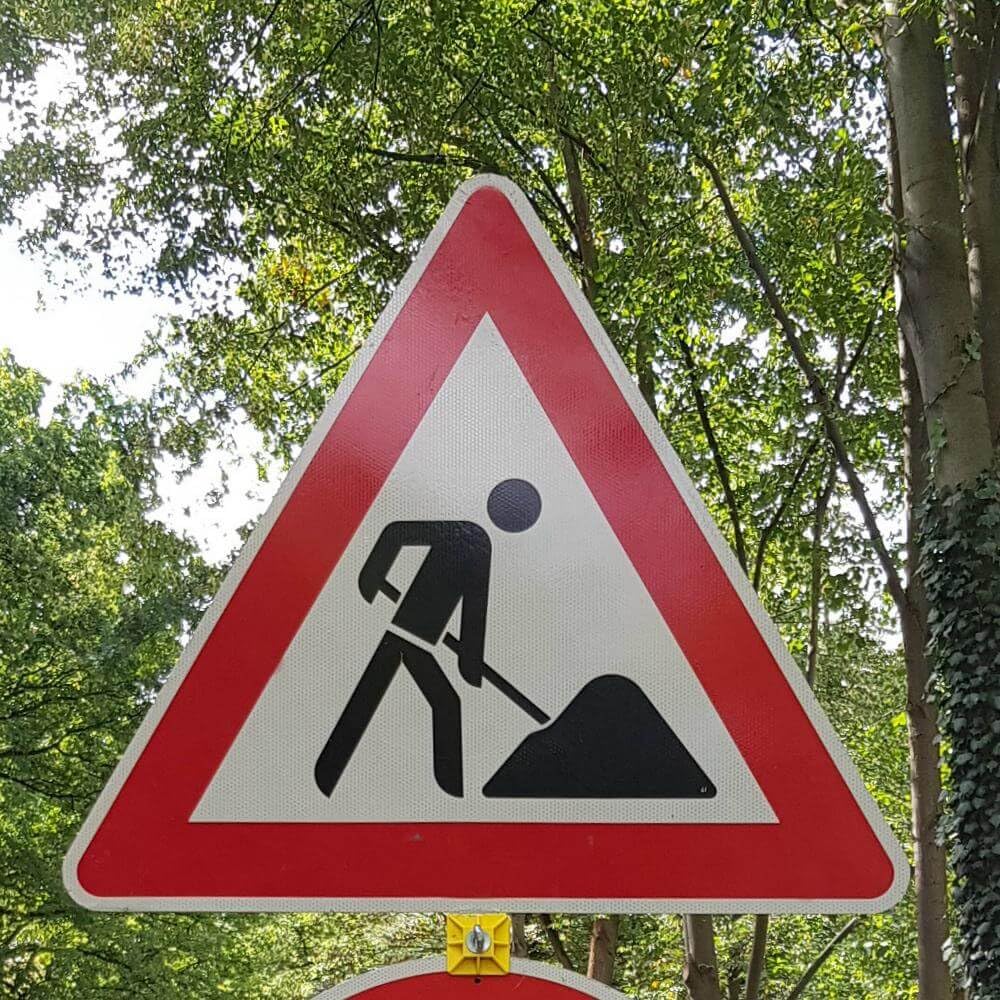 Gefahrzeichen VZ 123, Arbeitsstelle, StVO, Aluminium, RA2, SL 90 cm, Art.-Nr. 609413 | VZ 123 | Baustellenschild | Achtung Baustelle