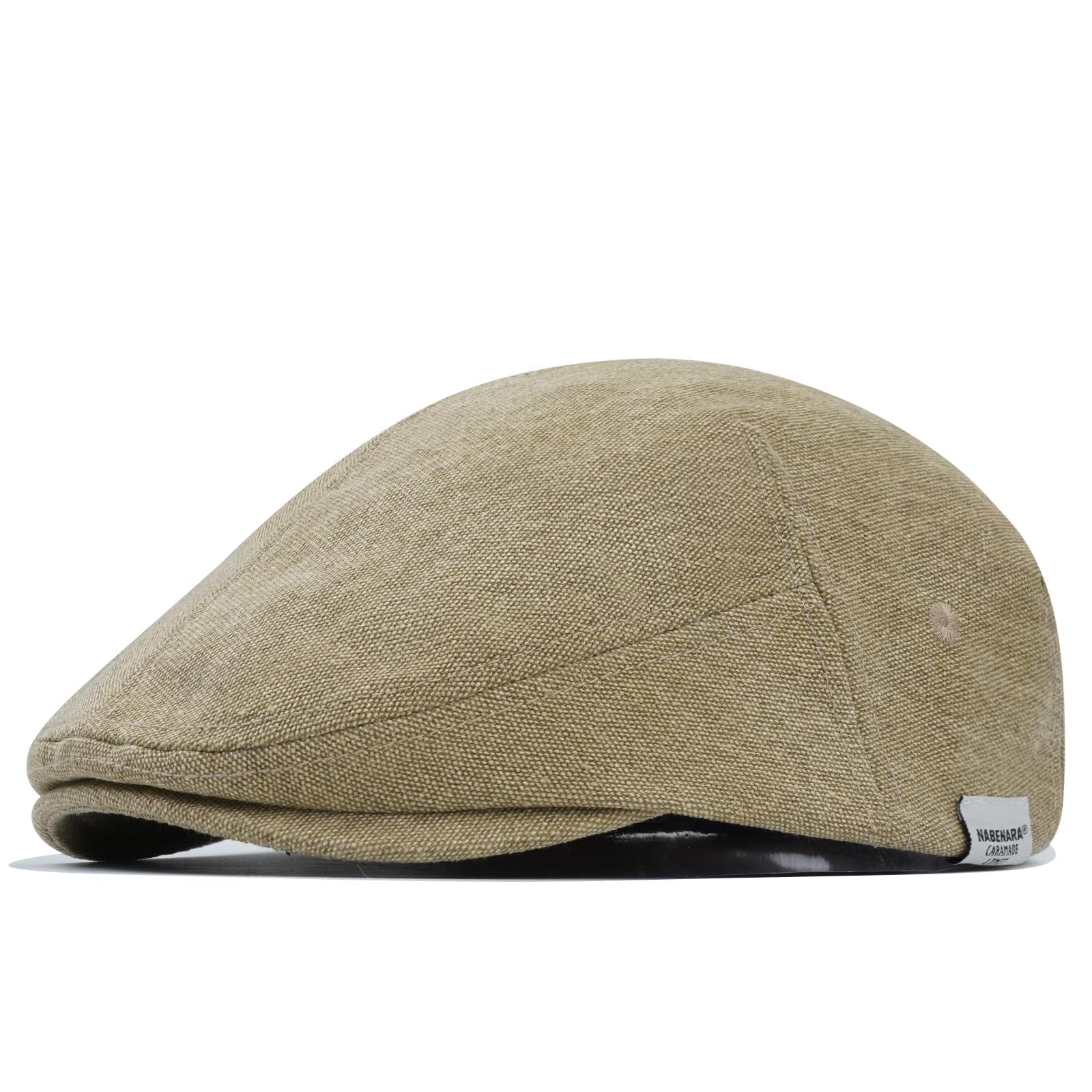 Croogo Newsboy Hats for Men Cabbie Cap Newsie Cap Flat Cap Lightweight Golf Ivy Cap Hooligan Driver Hunting Hats,Khaki-HBL1