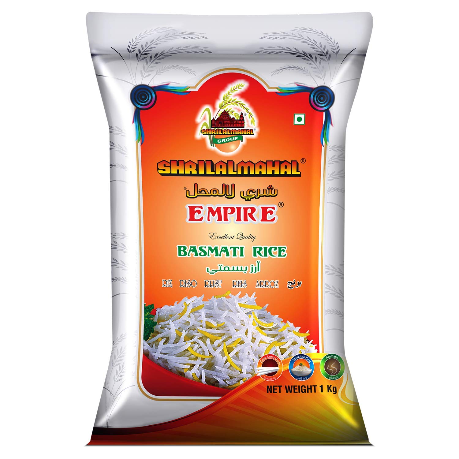 SHRILALMAHAL Empire Premium Basmati Rice, 10 lbs - Extra Long Grain, Aged 2+ Years, Aromatic Flavor