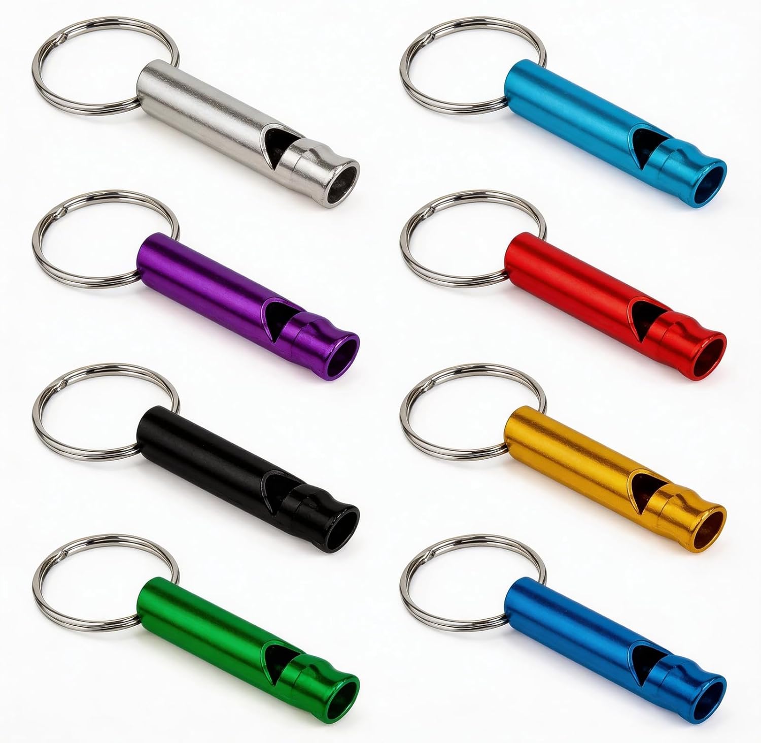 200 Pcs Waterproof Aluminum Alloy Signal Whistles Bulk with Keychain, Precision Machined Metal Whistles for Group Activities Outdoor Camping Hiking Boating Referee Lifesaving Training