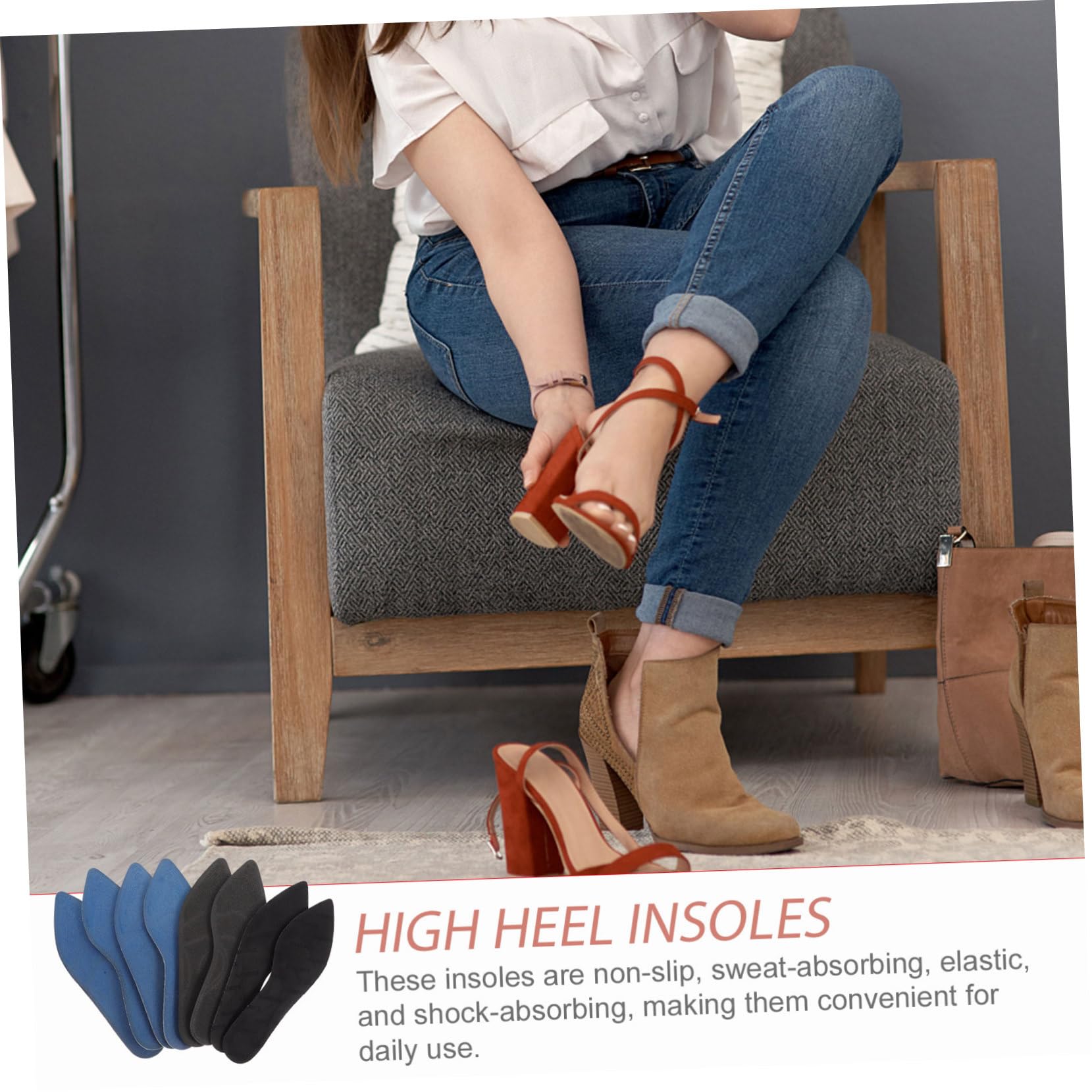 SOLUSTRE 12paare Atmungsaktive Schuhpolster Für Damen Hochwertige Ferseneinlagen Dämpfende Sohle Für Hohe Absätze Schmerzlinderung Bei Fußbeschwerden Designs Schwarz Mit Punkten Mit