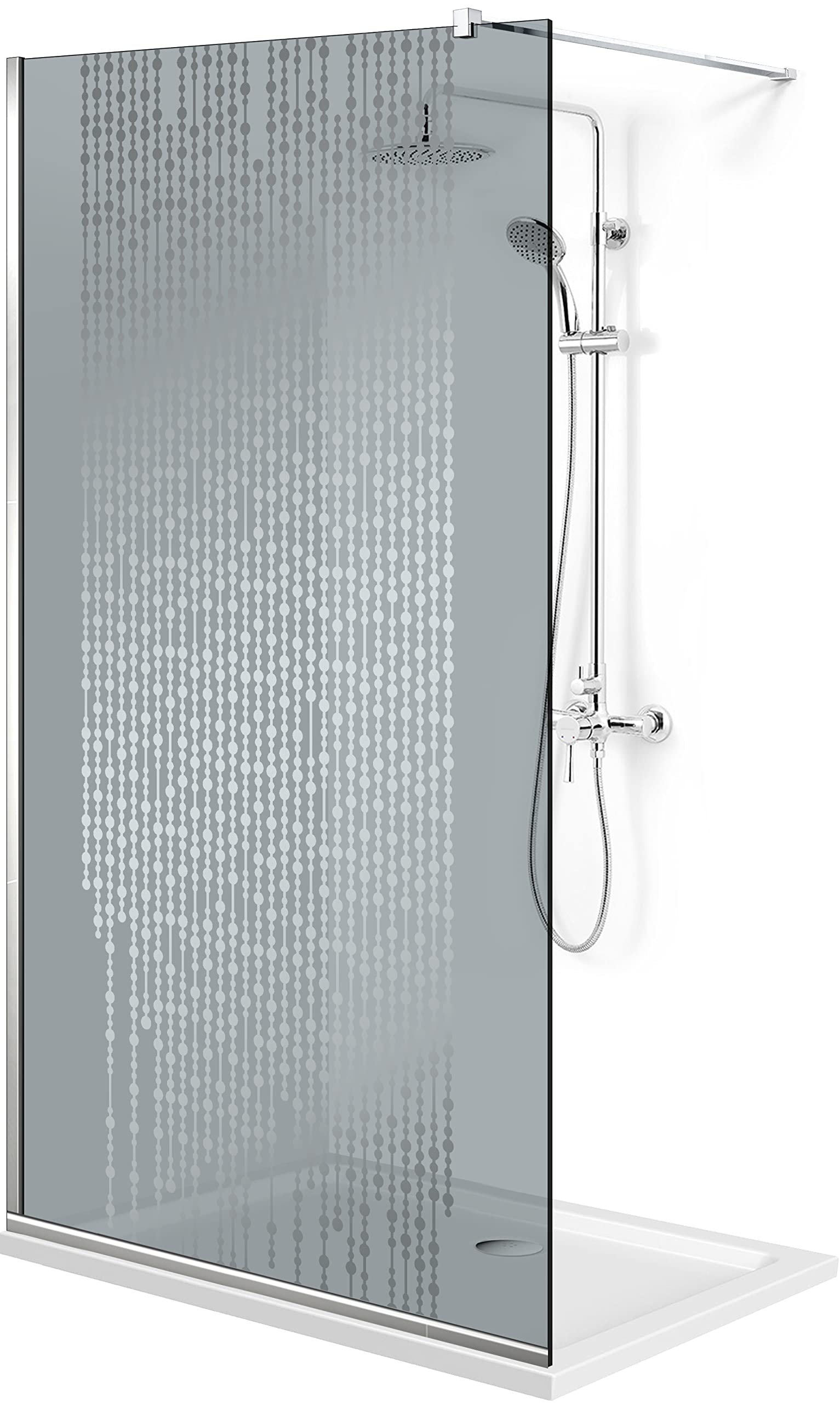 Aqua Roy INOX, Modelo RAIN 70 cm de 70/80/90/100/110/120 Mampara Ducha Pantalla Fija de Ducha de Vidrio Gris 8 mm Modelo Arenado con Nano (70x195 cm)