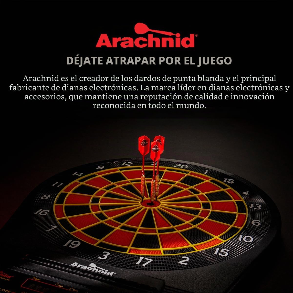 Arachnid Cricket Pro 800 - Diana electrónica con segmentos resistentes de nailon para una mayor durabilidad y jugabilidad y separadores de segmentos microfinos para reducir los rebotes, color negro