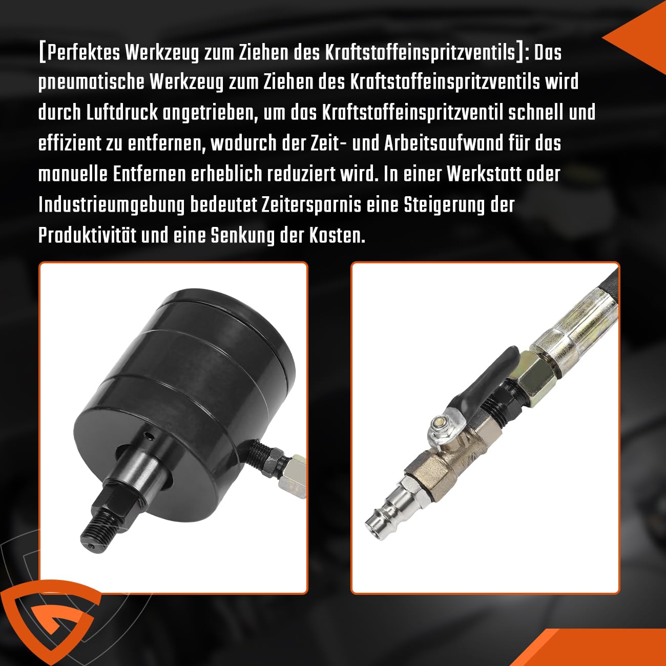 GEARMONSTER Extractor de inyectores diésel de 24 piezas con garra inyectora neumática con adaptador compatible con Bosch Delphi Denso Siemens