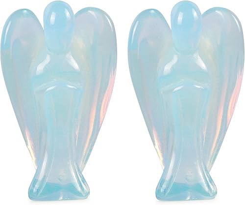 Miniatura 7 de Artistone Figuras de ángel de cristal de jaspe oceánico estatua tallada a mano piedras preciosas curativas decoración de piedra de ángel para reiki