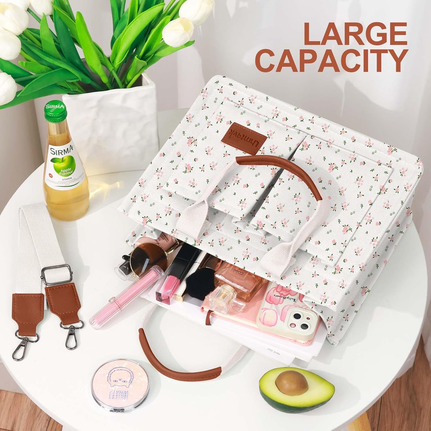 Canvas Tote Bag for Women, Large Work Purses Bible Tote - Image 6