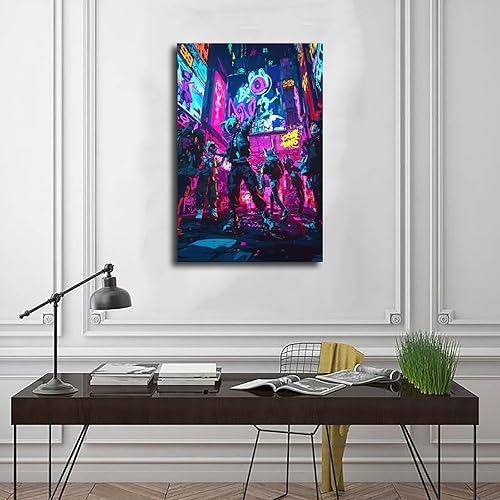 Miniatura 3 de XAHOR Retro Neon Party Wall Art  80s 90s Synthwave Cartoon Poster for Teen Room Decor Canvas Posters Wall Art Bedroom Office Room Decor Gift