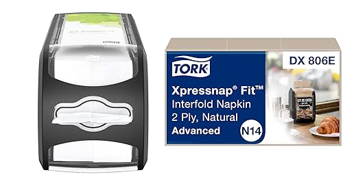 Tork Xpressnap Fit - Servilleta dispensadora natural N14, compostable de 2 capas, 36 paquetes x 120 servilletas, DX806E