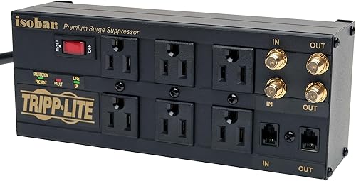 Tripp lite Isobar Barra protectora con salida de 8 contactos contra sobretensiones, con cable de 25 pies, enchufe de ángulo recto para diagnóstico