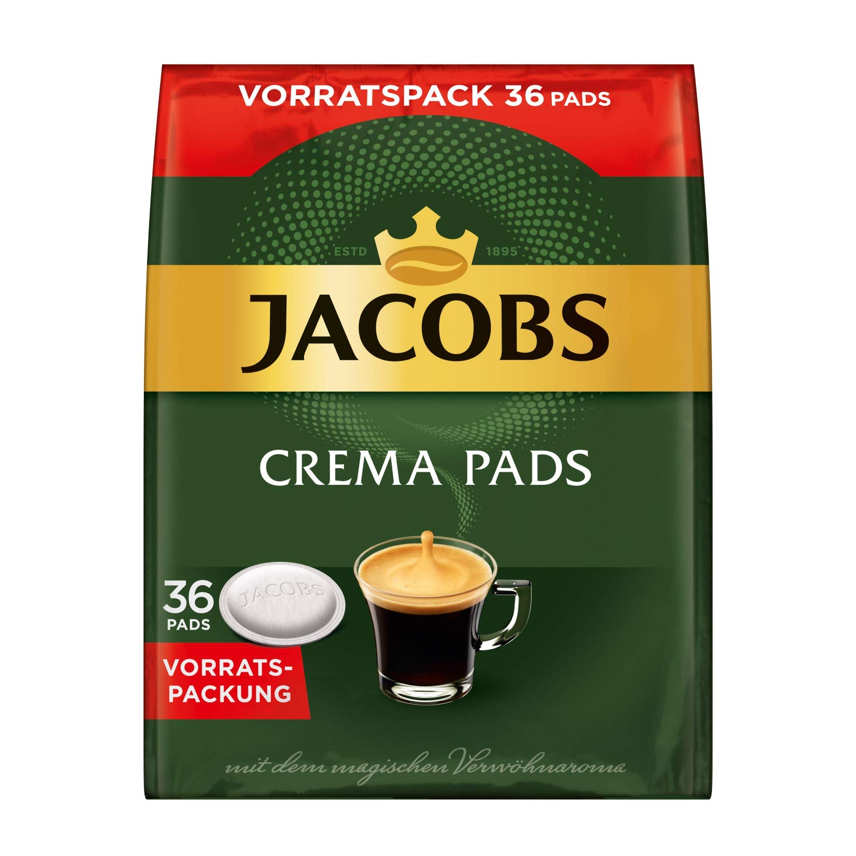 JACOBS Pads Crema Classic Senseo kompatibel Vorteilspack 5x 36 = 180 Kaffeepads
