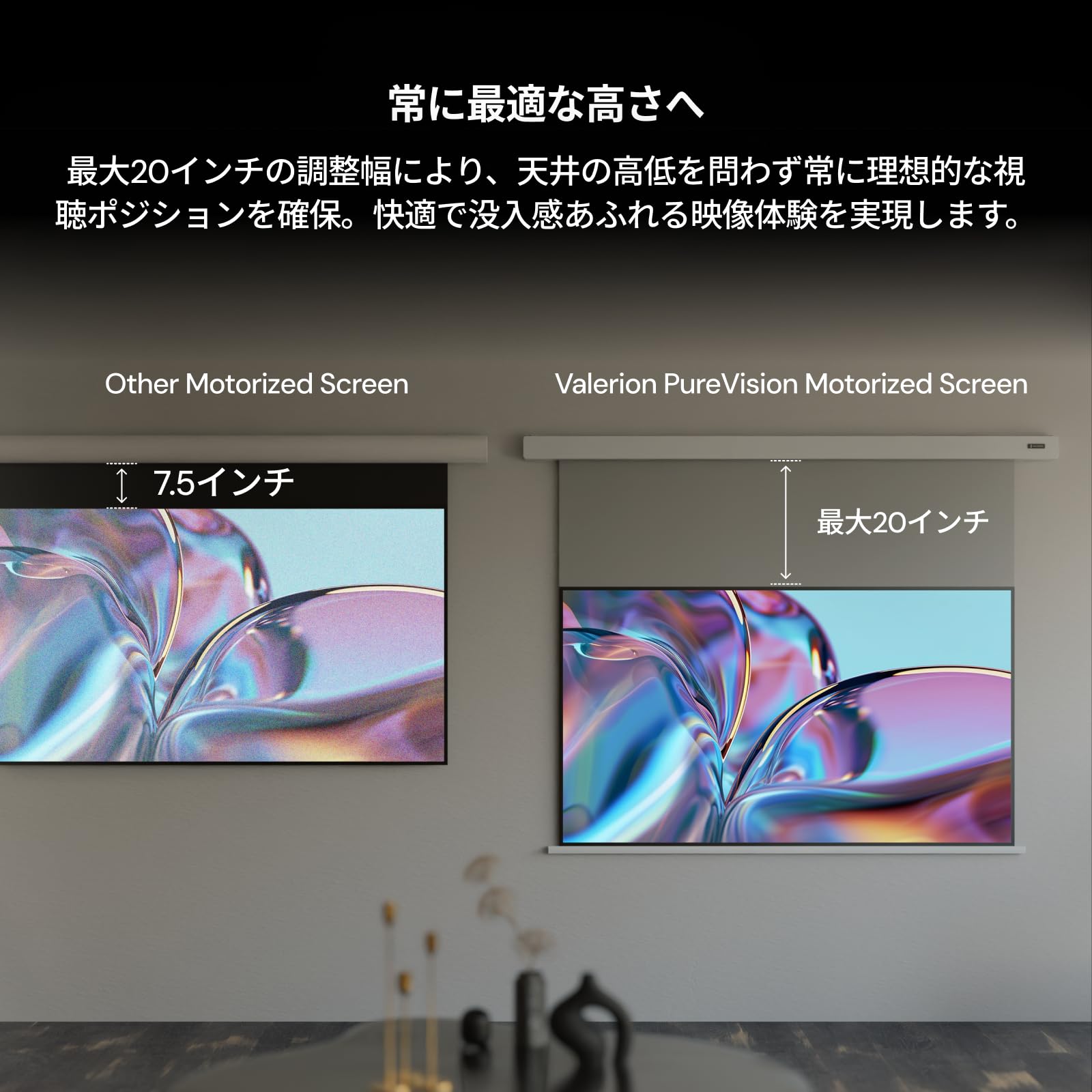 Amazon | Valerion 120インチ PureVision 電動プロジェクター