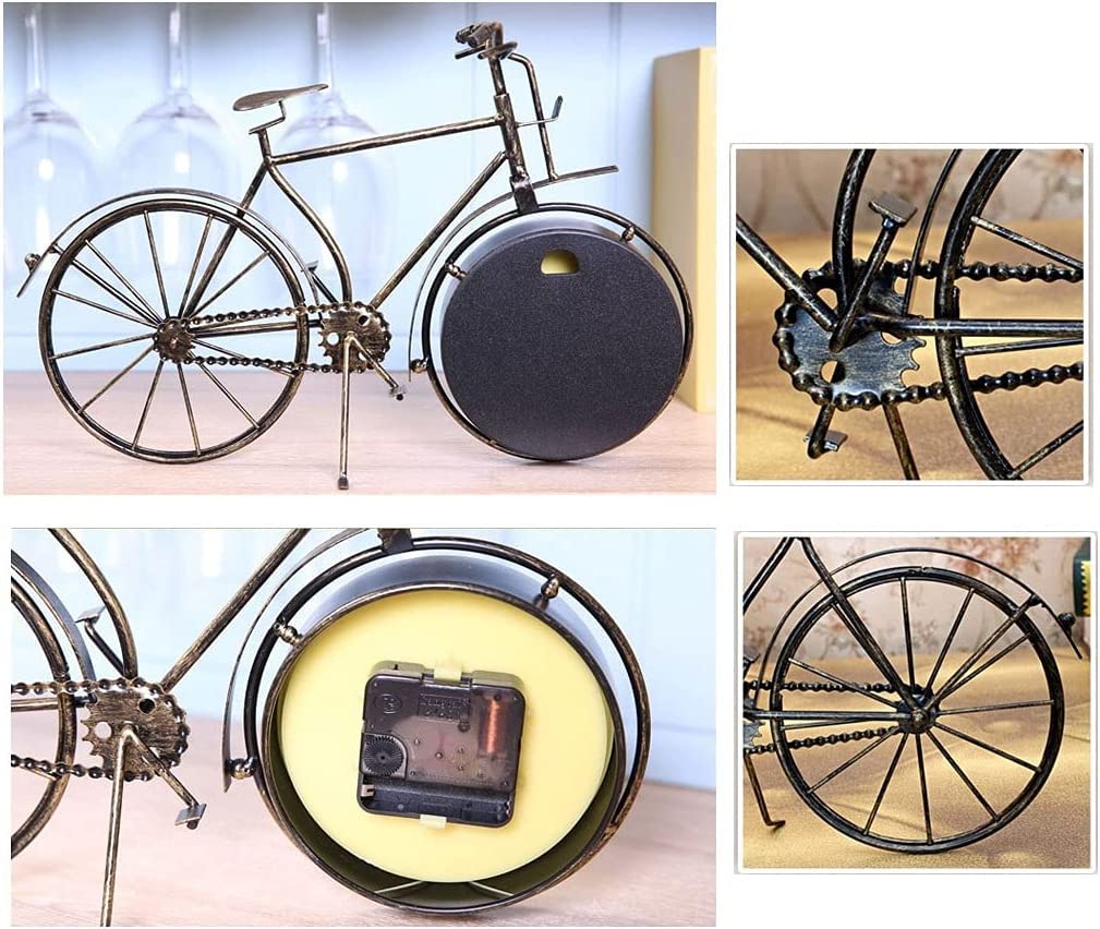 Amazon.co.jp: 創造的な自転車の形の置時計、レトロな鉄のベッドサイド