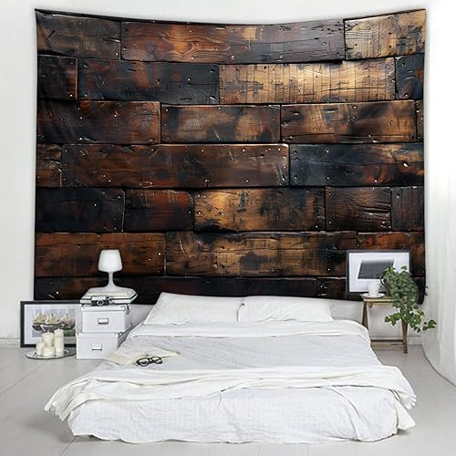 Tapiz estético de tela de pared, tapiz decorativo de madera, retro, para oficina, fondo de habitación, para dormitorio, jardín al aire libre,