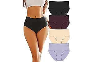 Women's High Waisted Seamless Underwear for Full Coverage, No-Show Ladies Panties