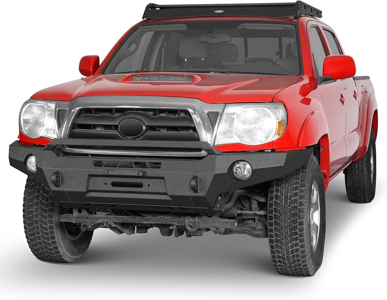 Hooke Road Tacoma Front and Rear Bumper Set for 2005-2011 Toyota Tacoma 2nd Gen, Off-road Replacement Bumpers w/Winch Plate, D-ring Mounts