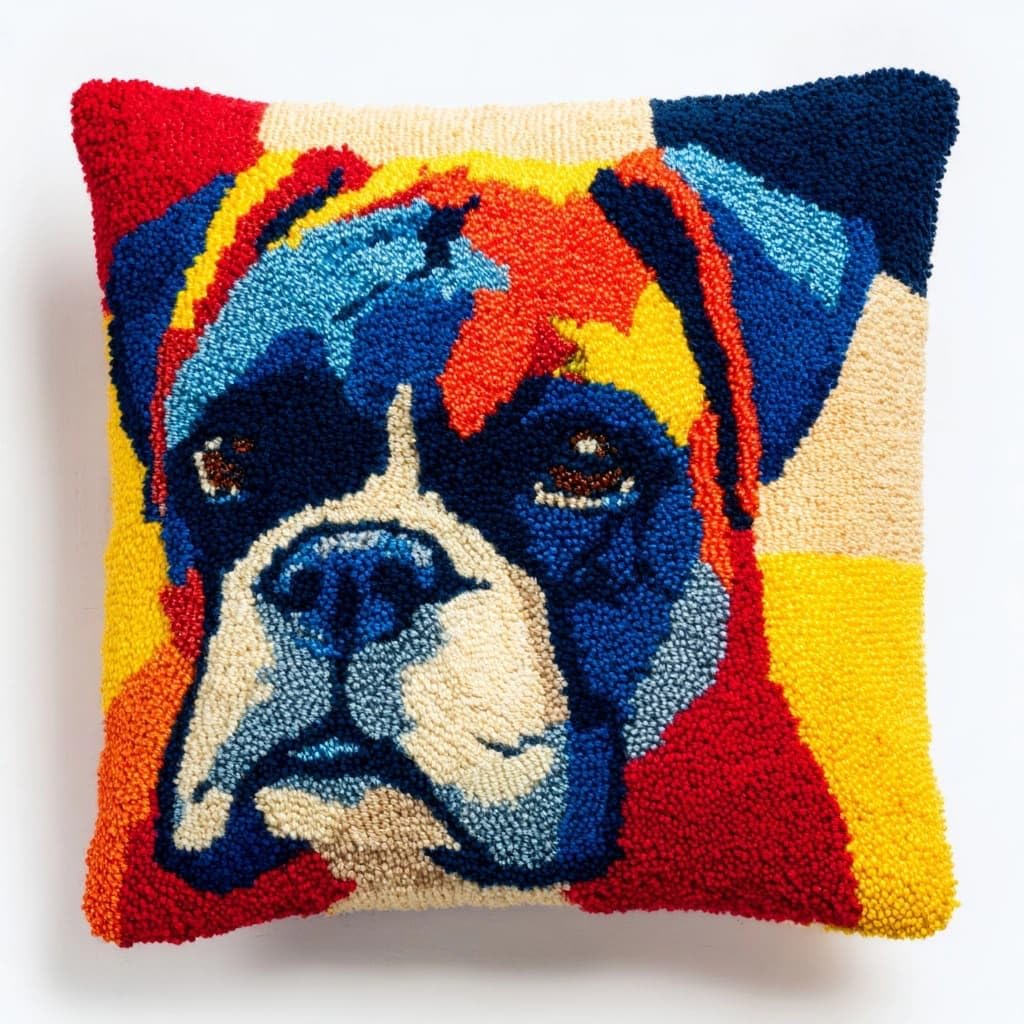 Henypt Latch Hook Cushions Kits Dog