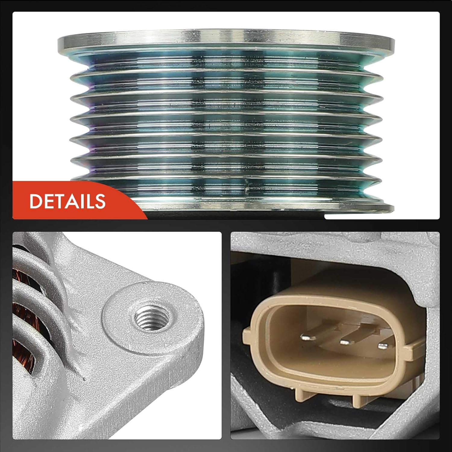 A-Premium Alternator Compatible with Nissan Murano 2015-2017, Pathfinder 2013-2017 & Infiniti QX60 2014-2016, JX35 2013, 2.5L 3.5L, 12V 150A 7-Groove Pulley CW, Replace# 23100-3JA1A, 23100-3JA1ARE