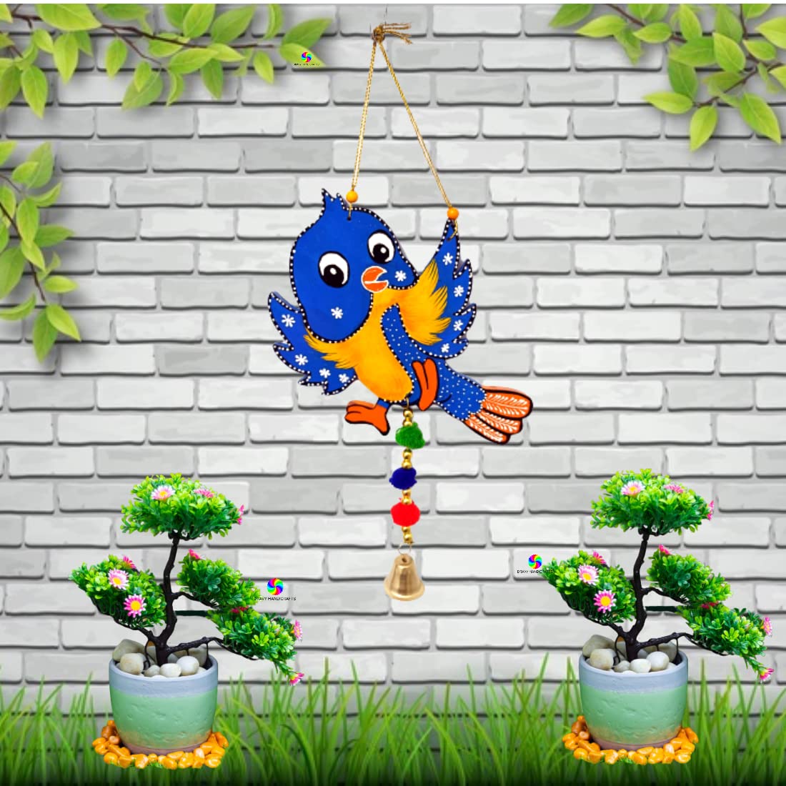 Birds Wall Hanging Hand painted For Main Door Latkan Toran For Garden Decorative Wall Hanging Balcony Decoration Hanging Items For Living Room Wall Décor Decorative for