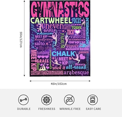 Miniatura 2 de UOER Manta de gimnasia, regalos de gimnasia para niñas, regalos para gimnastas, amantes de la gimnasia, hija, adolescentes, niños, Navidad,
