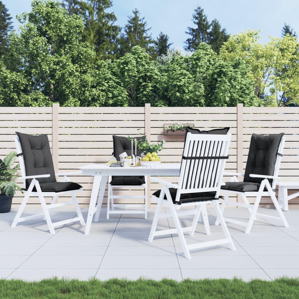 vidaXL Hochlehner-Auflagen 4 STK. Melange Anthrazit 120x50x7 cm Stoff