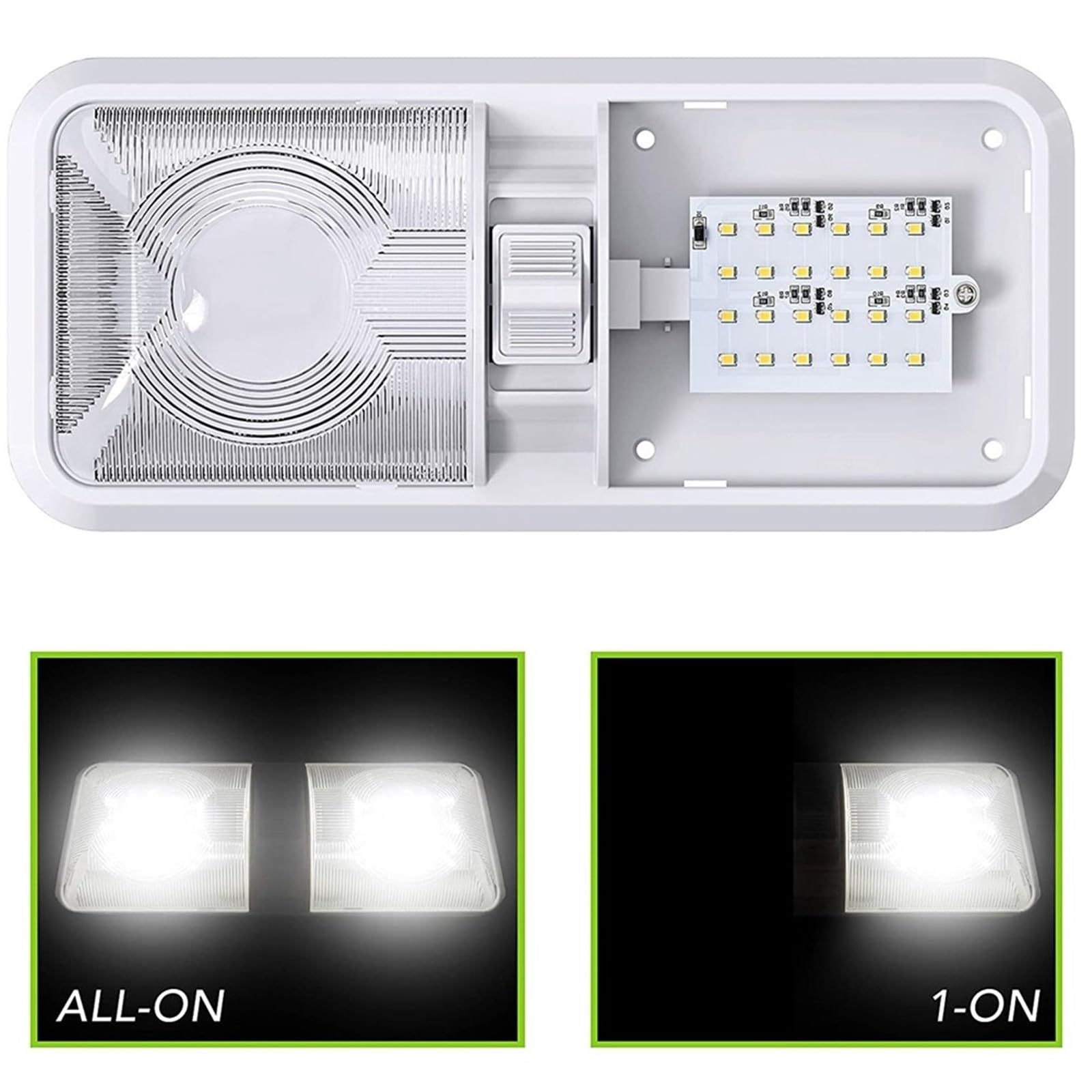 RV Interior Lights 640 Lumen Ceiling Double Dome Light with Switch Car, for RV Trailer Camper Boat 48 LED 5 Pack Luz de lectura superior del coche