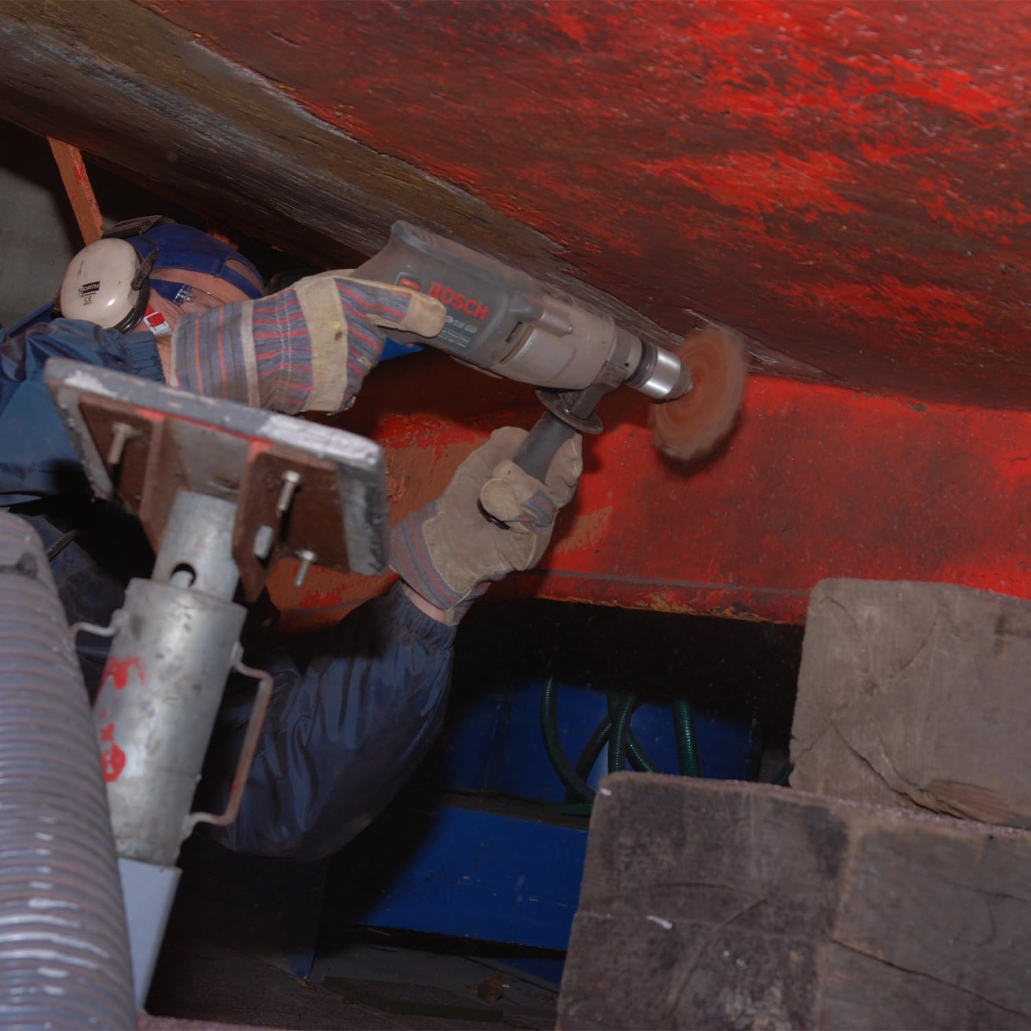 Schleifscheiben - Dreifach rotierende Strahlscheibe für umfangreiche Reparaturarbeiten, Zum Entfernen von Farbe, Spachtelmasse, Rost, Tectyl, Teer, Schweißnähten, Schweißnähten