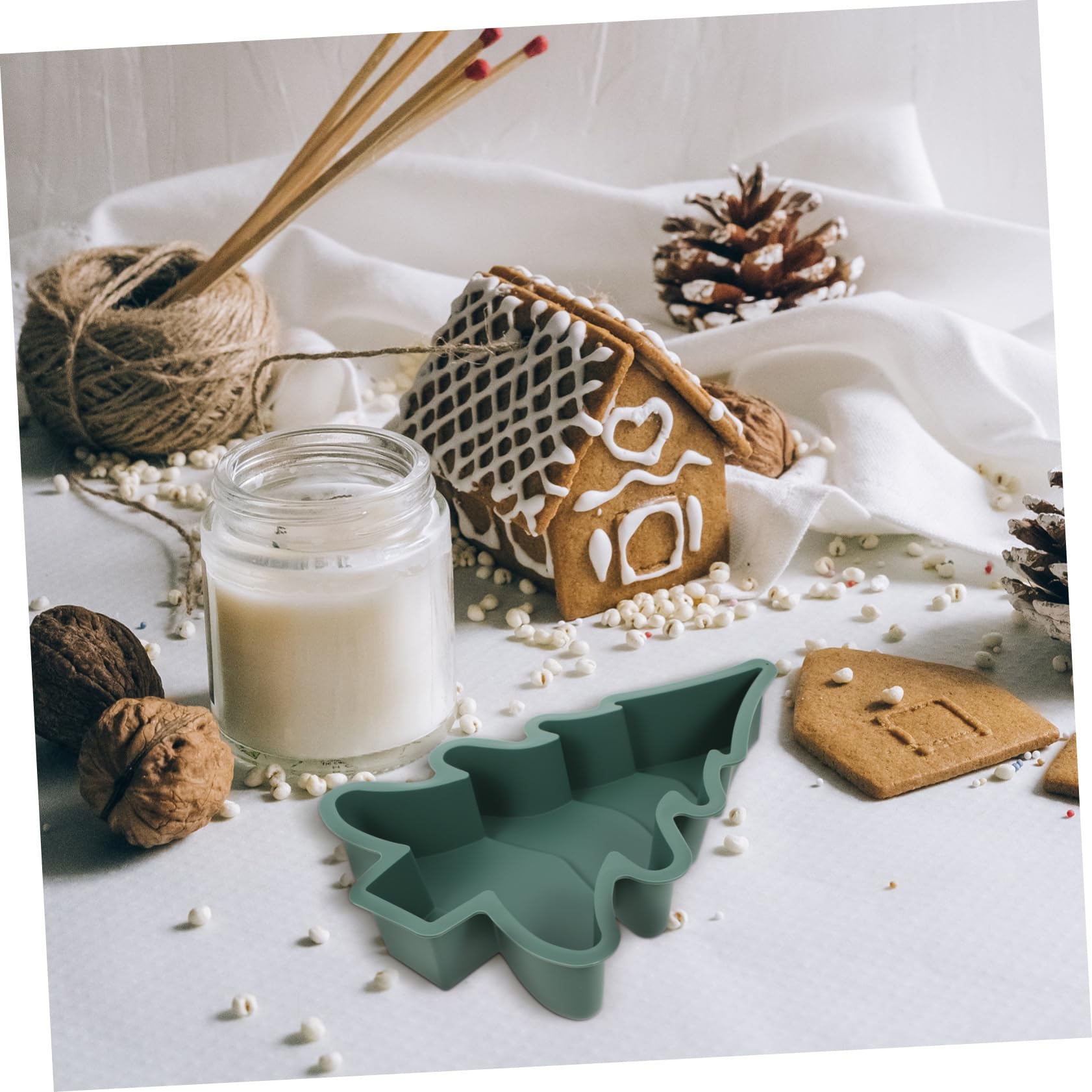 TOPBATHY Stampo Per Torte Natalizio 4 Pz Stampo in Silicone Per Caramelle Per Fondente Di Zucchero Per Caramelle Da Festa Decorazioni Natalizie Per Resina Teglie ie Gel Di Silice