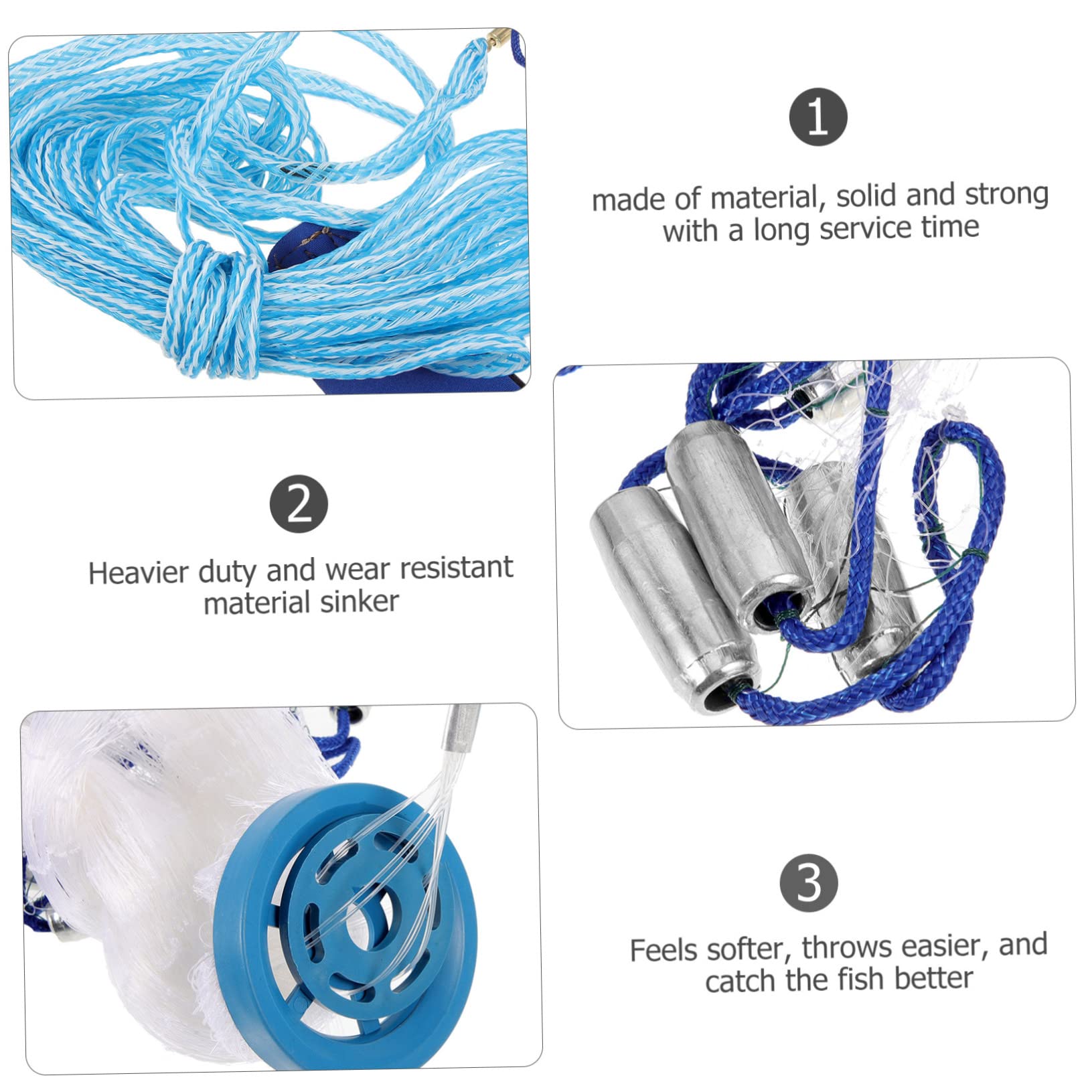 VANZACK Rete da Pesca Manuale Filo e Metallo per Pesca All'aperto, Retina Chiusura Resistente per Pescatori