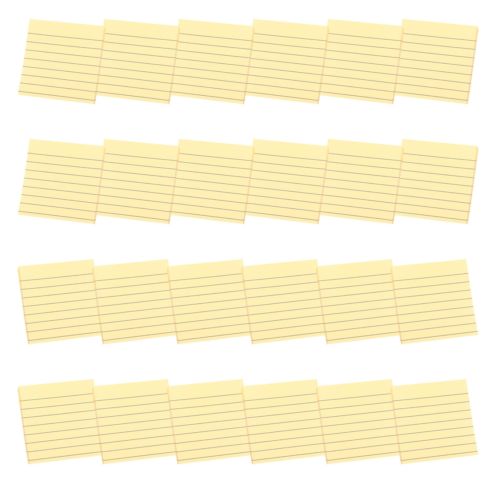 Blocs adhésifs lignés à forte adhérence pack de 24 pour bureau