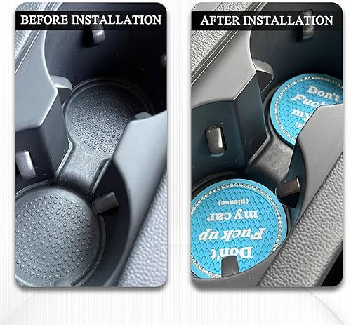 Miniatura 4 de BEYPOVK Paquete de 2 posavasos para automóvil, tapetes universales de silicona antideslizantes para automóvil, divertidos accesorios para el