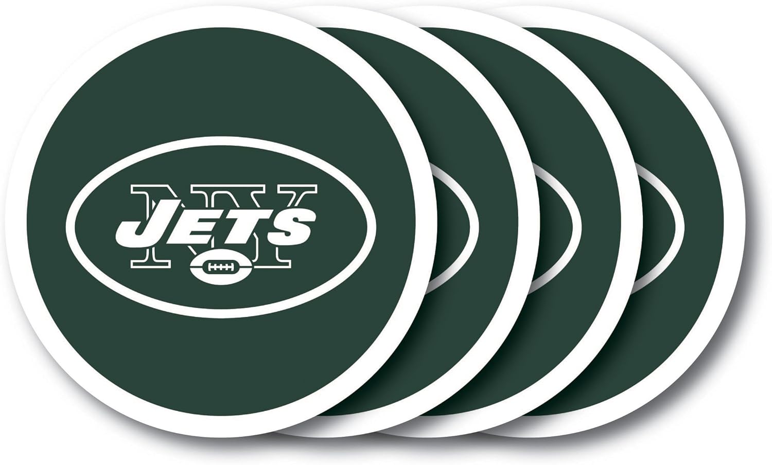 Duck House NFL New York Jets Vinyl Coaster Set (Pack of 4) , 4" : Sports Fan Beverage Coasters : Sports & Outdoors