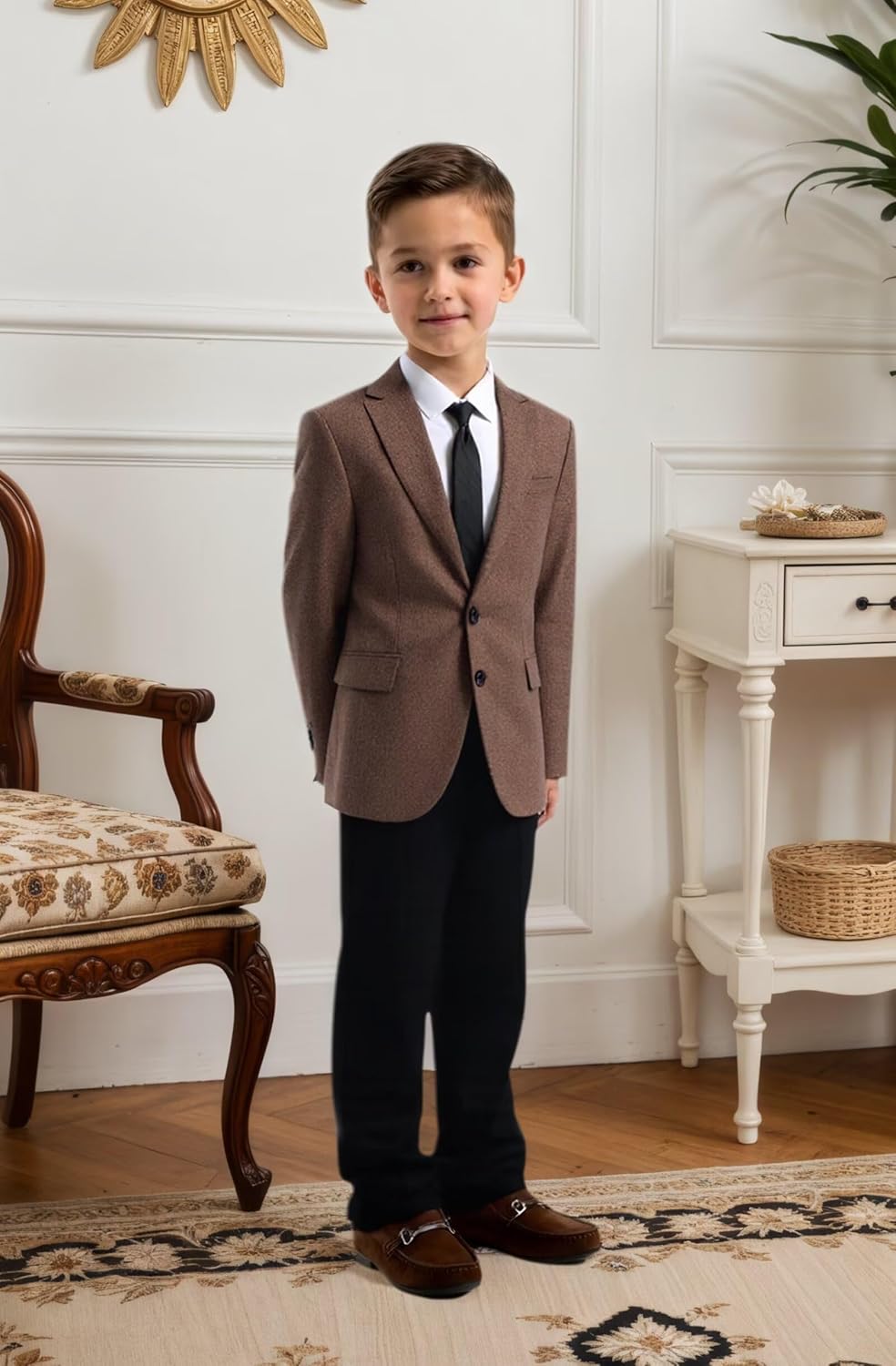 Boys Suit Blazer Retro Tweed Kids Jacket for Boy Herringbone Vintage Sport Coat Formal School Casual Wedding Jacket - Image 6