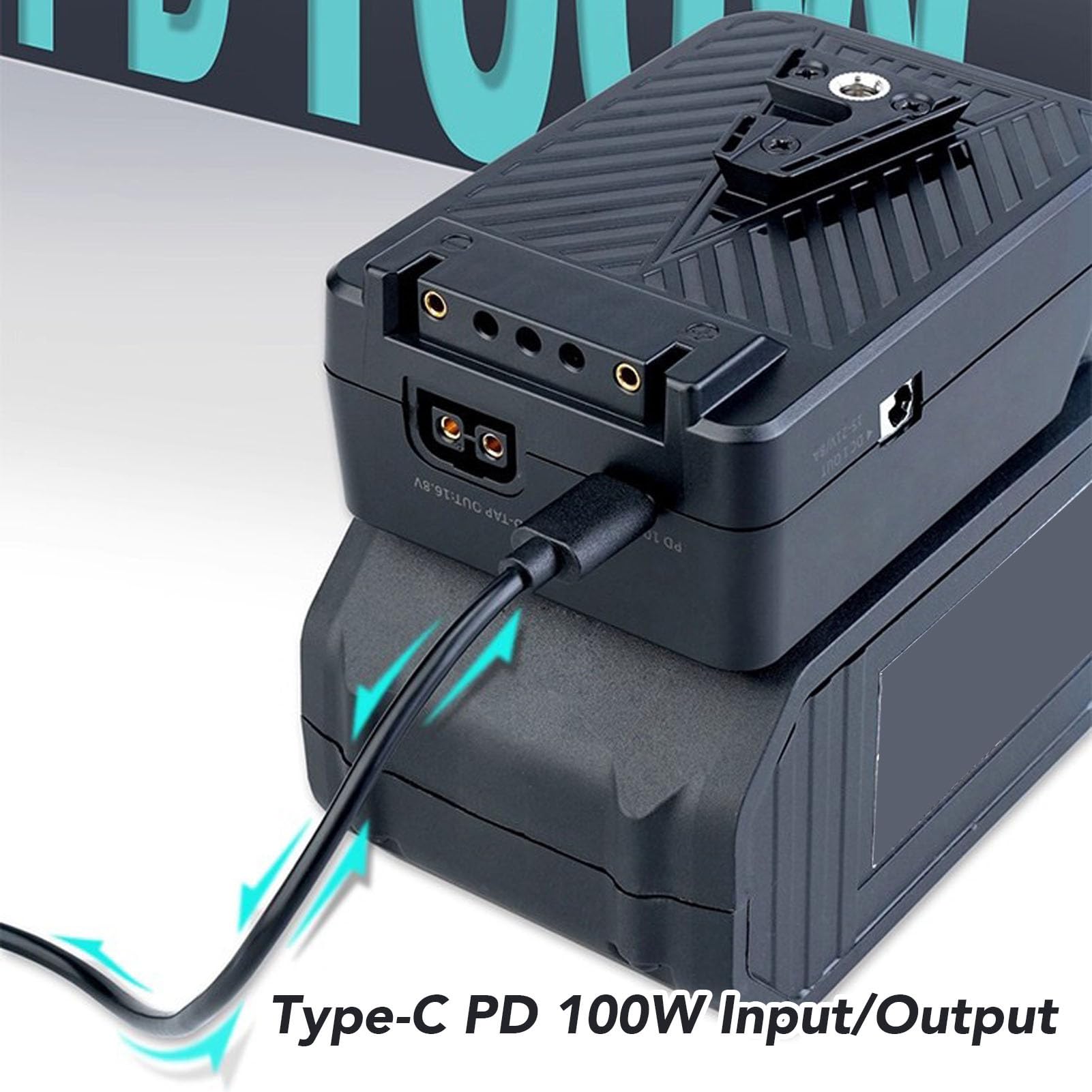 Yctze Adaptador de Batería para Herramientas Eléctricas, Convertidor de | Carcasa de Abs, Iluminación de Estudio, Suministro D-Tap, Salidas Duales de CC, Carga, Compatibilidad con Equipos de
