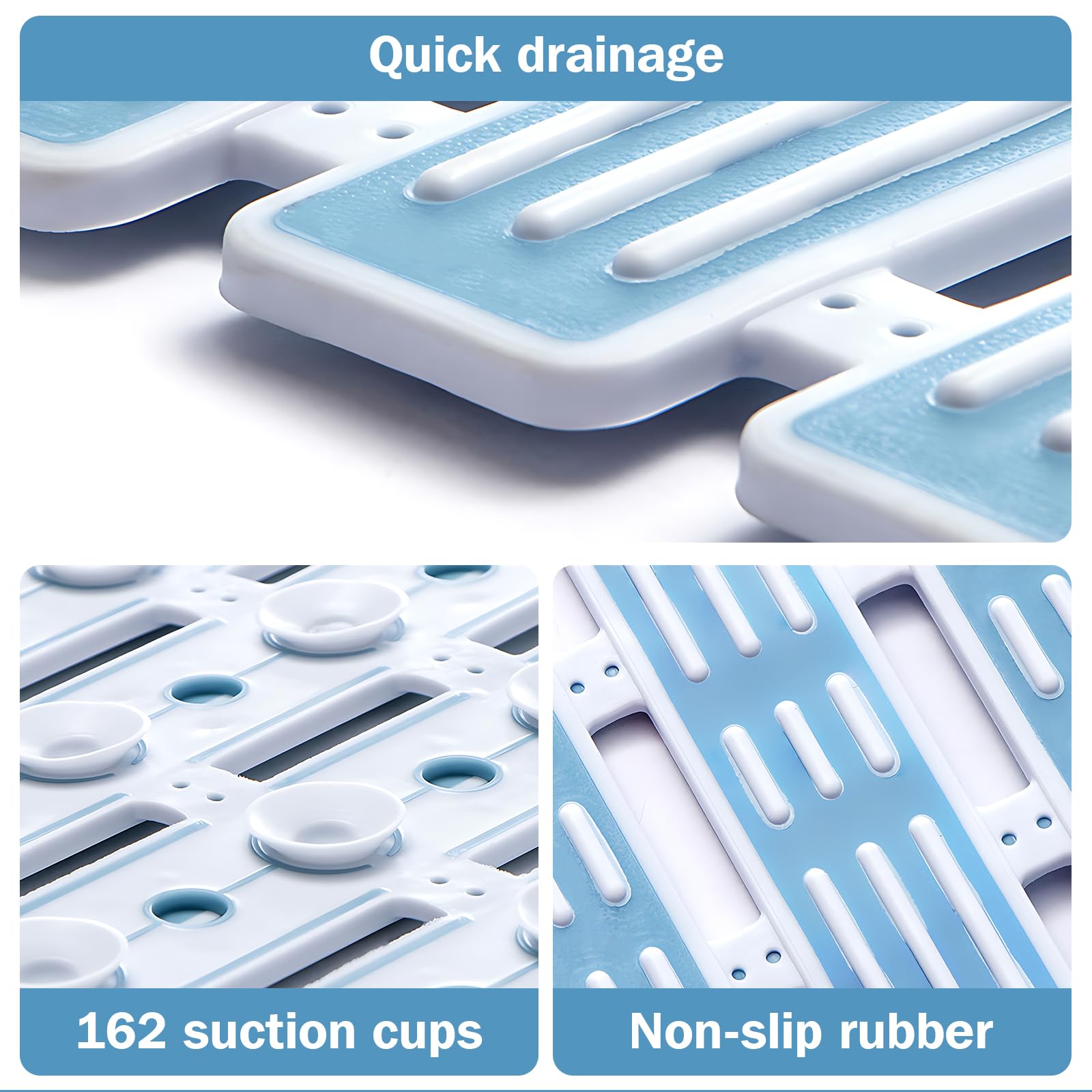Onihan Shower Mat Non Slip Anti Mould,Bath Mat Non Slip for Shower Bath,Nonslip Bathmat for DIY Cut,Machine Washable,Shower for the Elderly and Children - Image 3