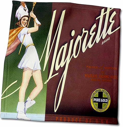 3dRose Vintage Majorette Brand Produce Woodlake California - Towels (twl-129856-3)