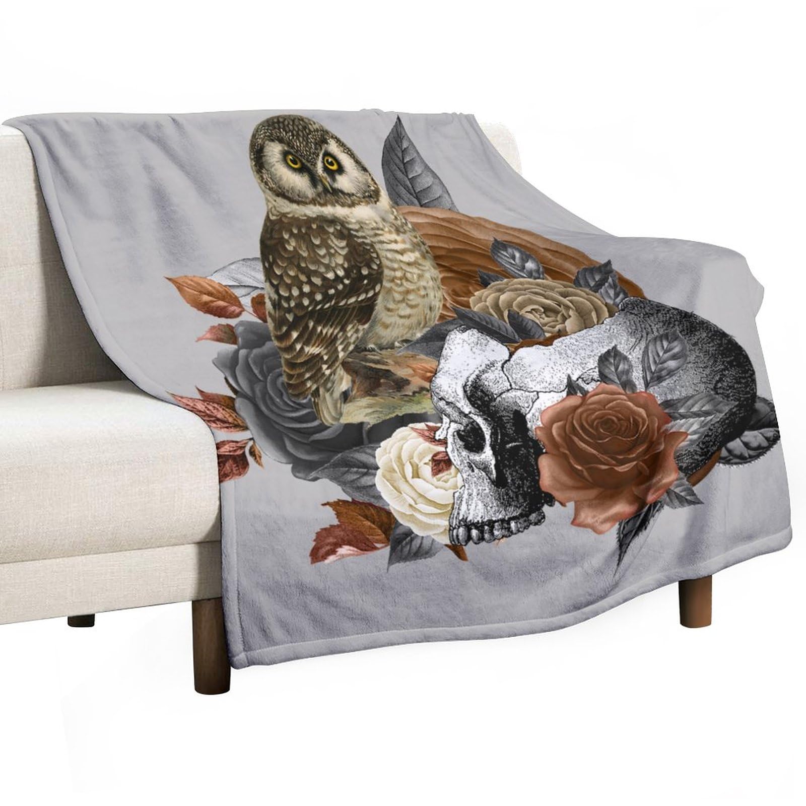 Couverture Halloween plaid de voyage imprimé hibou pour chambre
