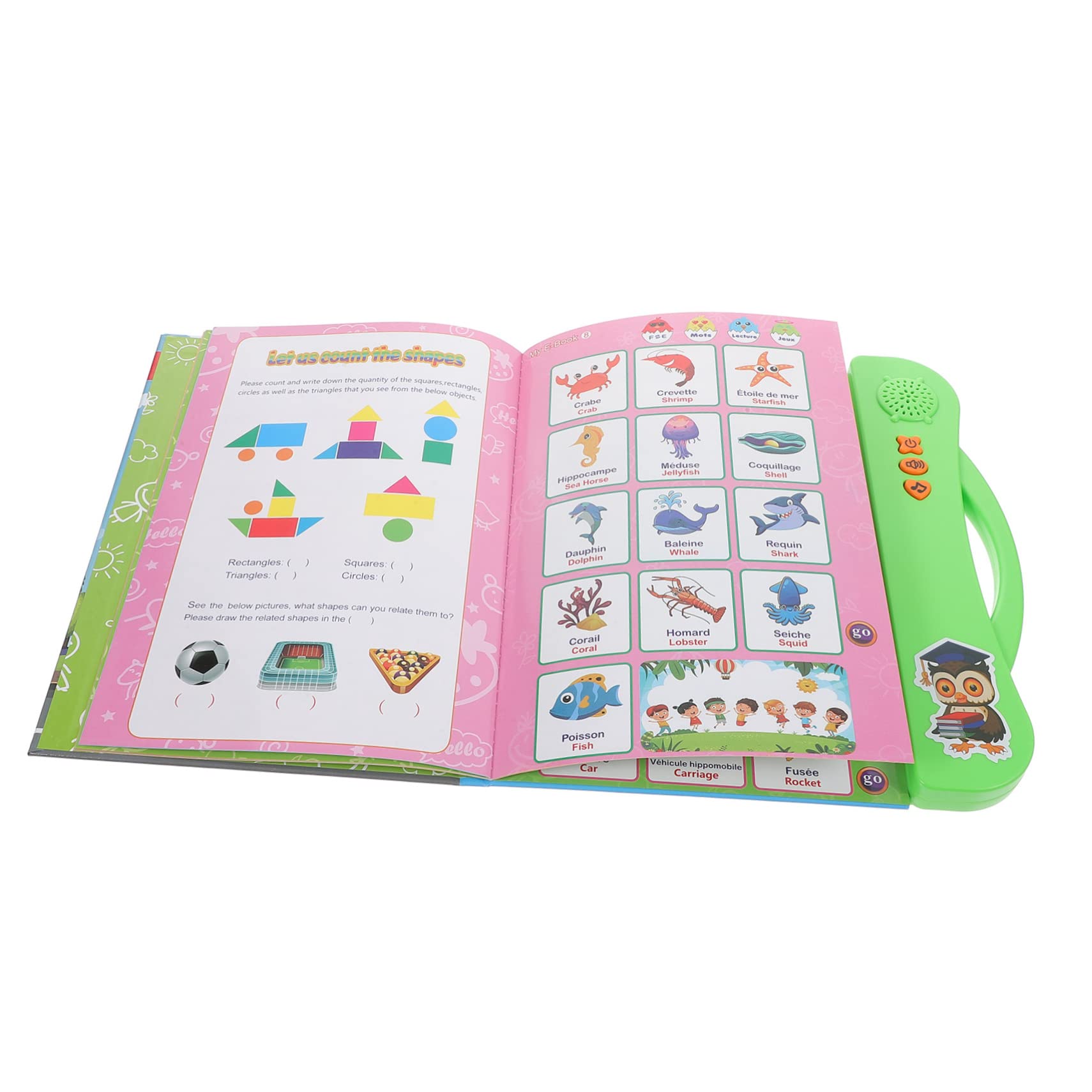 Toddmomy French English Learning Interactive Sound Book for Toddlers 1-4 Years Old