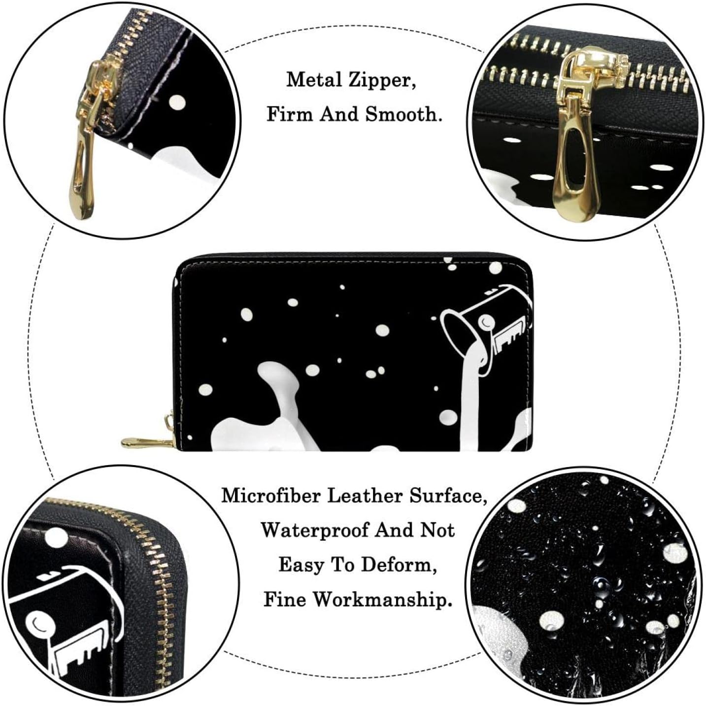 WOSHJIUK] ラージ ウォレット PU レザー カード ホルダー,鹿サンタ雪だるま気球、女性用と男性用の小銭入れ収納 JIL SANDER  ジルサンダー カードケース/コンパクトウォレット/CREDIT CARD PURSE GIRO レディース | レディース・ブランド一覧,□  J,JIL SANDER | モダンブルー [WOSHJIUK] ラージ ウォレット PU レザー カード ホルダー,ブラック ホワイト ミルク、女性用と男性用の小銭入れ収納