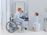 Vista 7 de Aquatec Ocean Ergo XL Silla de Ruedas de Ducha Bariátrica, Silla de Ducha Rodante con Ruedas Autopropulsadas e Inodoro