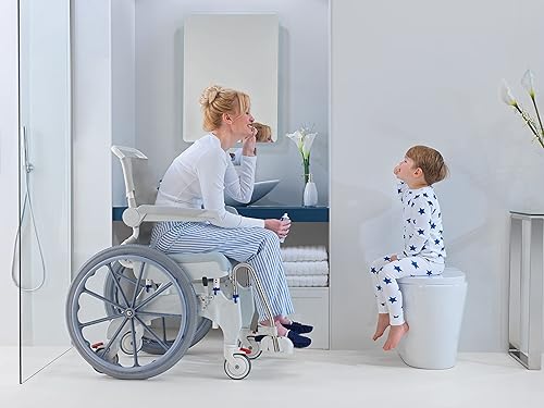 Vista 20 de Aquatec Ocean Ergo - Silla de ruedas para ducha con ruedas y cómoda