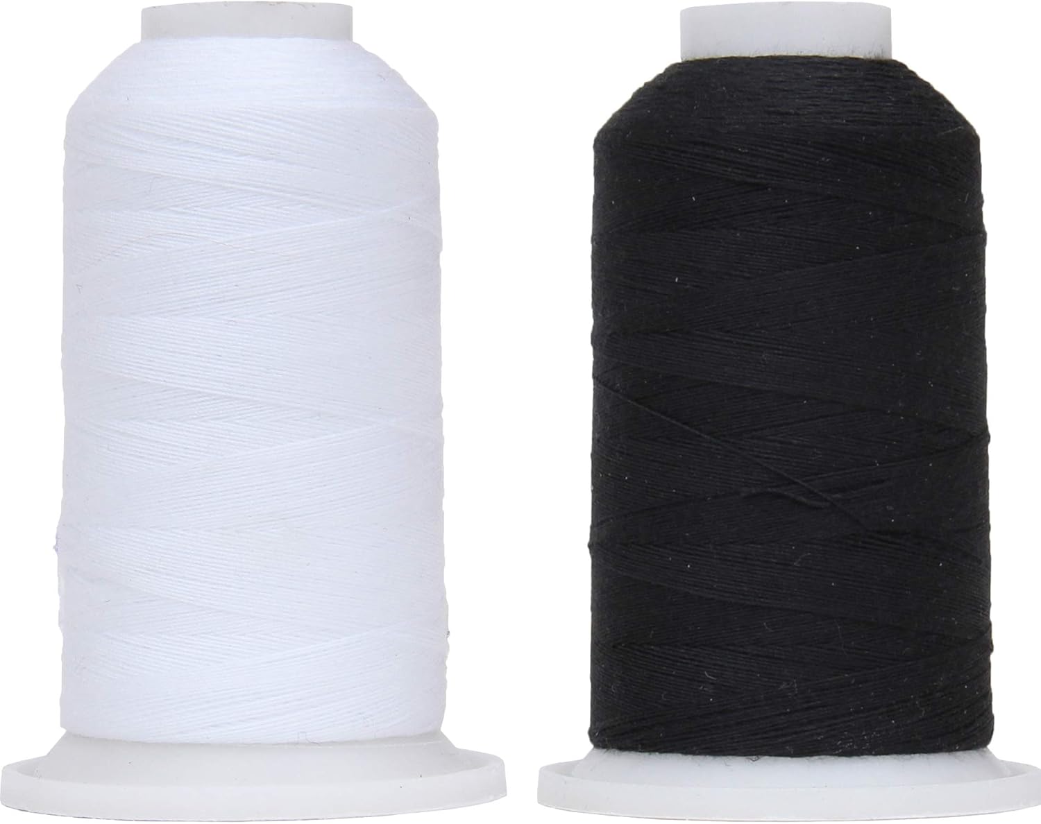 Twin Pack Threadart Polyester All-Purpose Sewing Thread - 600m - 50S/3 - One Spool Each White and Black