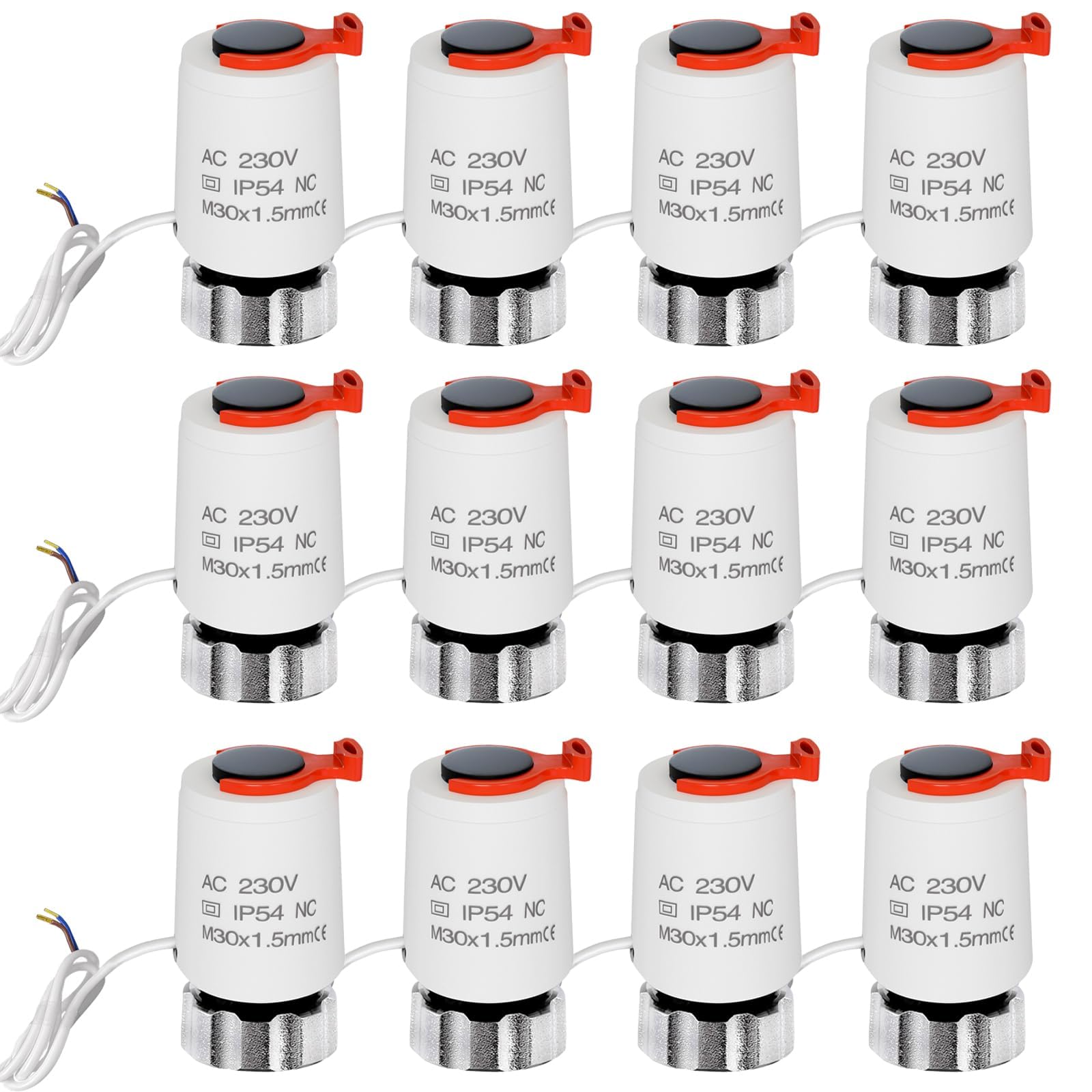 Termostat elektromagnetyczny ogrzewanie podłogowe 230 V M30 x 1,5 NC (zamknięty bez prądu), silnik regulacji VA80 do ogrzewania podłogowego(12)