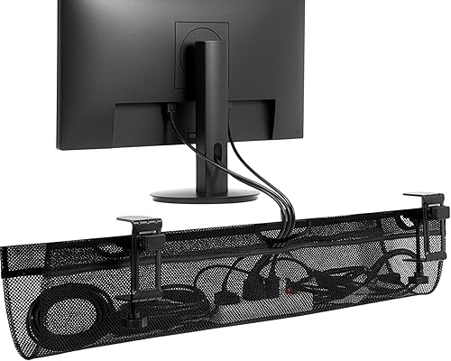 Miniatura 10 de VIVO Organizador de Cables de Malla de 44 Pulgadas sin Taladro con Abrazadera Debajo del Escritorio, Organizador de Alambres, Ajustable para Oficina