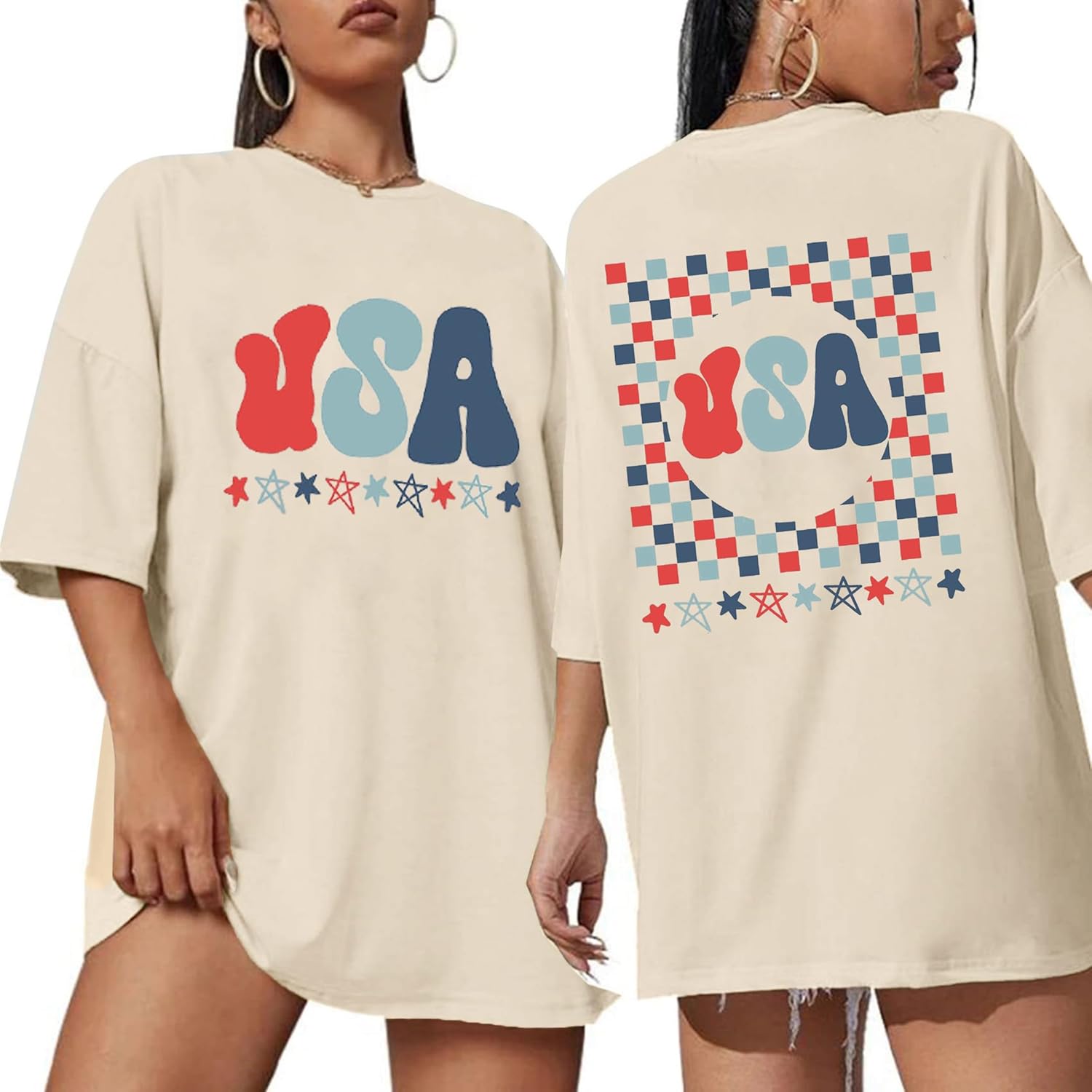 American Flag T Shirt Women