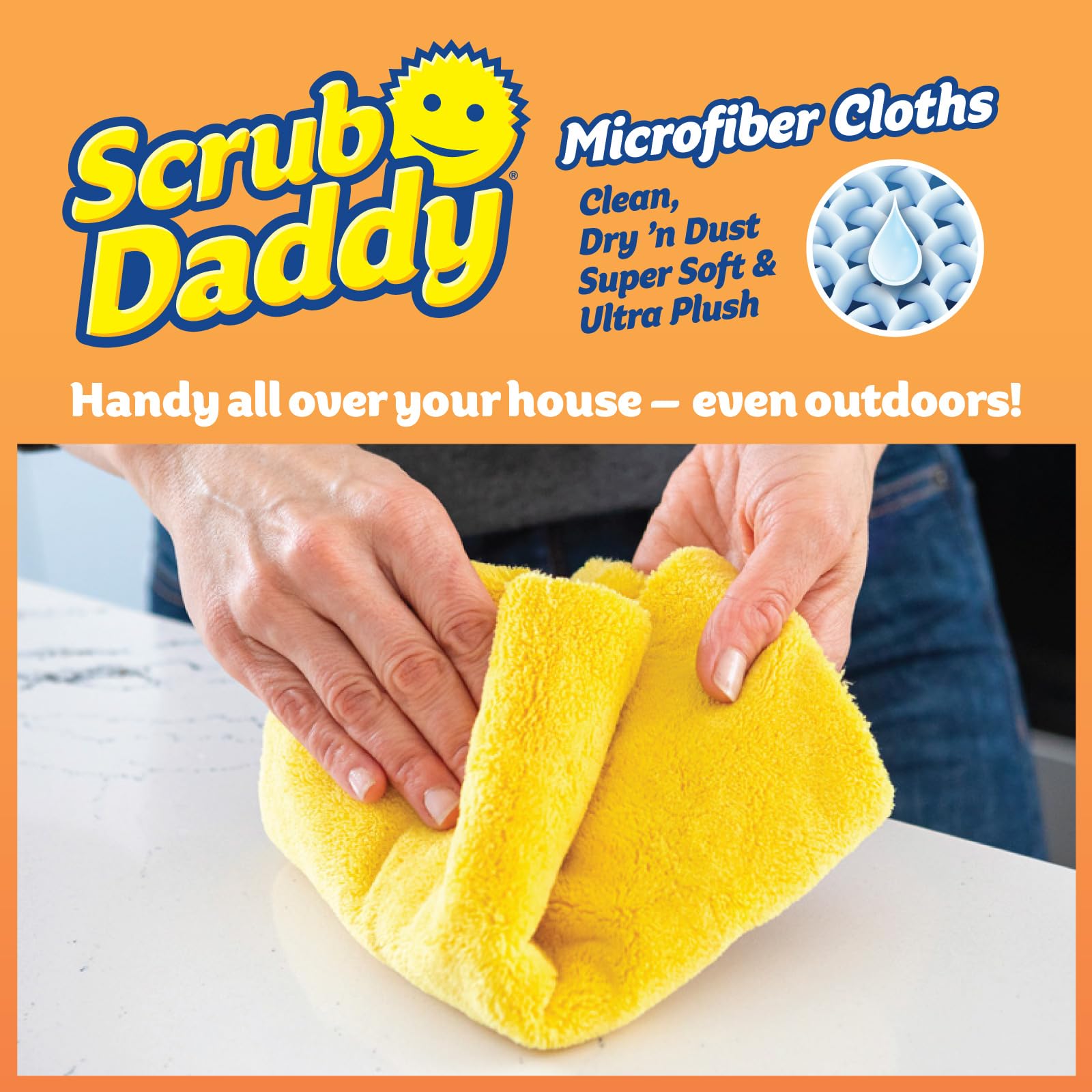 Scrub Daddy Suministros de Limpieza para el hogar, el Paquete de Barbacoa de Microfibra, Incluye 2 Toallas de Microfibra, 1 Cepillo para Parrilla y Pasta de Limpieza PowerPaste con 1 Esponja