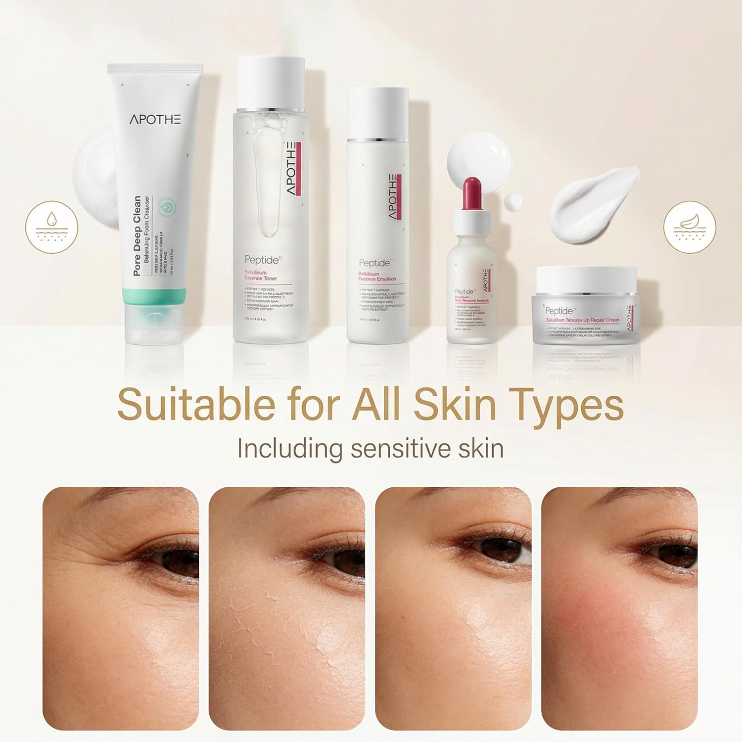 APOTHE Peptide¹¹ Botulinum 5-in-1 Skincare Set – Cleanser, Toner, Ampoule, Emulsion & Cream for Firming & Elasticity, Winter Gifting Bundle - Image 6