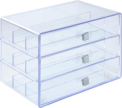 Simply Tidy Three Drawer Washi Tape Storage Keeper - Organize Arts & Crafts, Embellishments, Washi Tape, Jewelry - Clear, 1 Pack