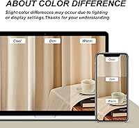 Vista 7 de Topfinel Cortinas Opacas de Terciopelo Crema de 72 Pulgadas, Pestañas Traseras Blancas de Gamuza Aislante que Amortigua el Sonido para Oscurecer