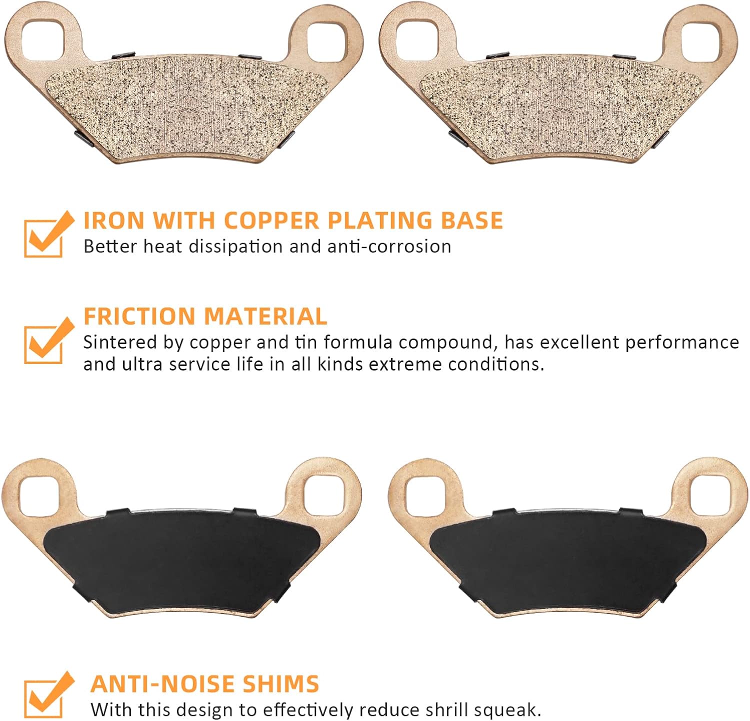 Front Rear Brake Pads Sintered & Boots for Polaris Sportsman 1000 Scrambler 1000 Sportsman X2/Touring/High Lifter 850/800/700/550/500 ATP 500/330